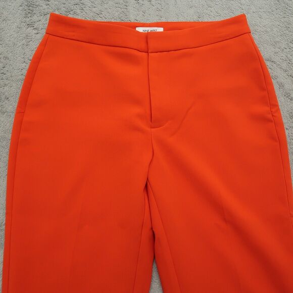 Nine West Pants Women's Size 2 Orange Mid-Rise Kick Flare 26" Inseam Stretch - Picture 12 of 16